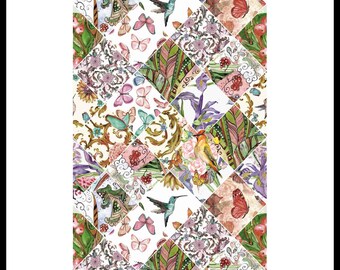 Papel de Arroz Decoupage A3 | Papel Morera Adhesivo para Decoupage 40 x 30 cm | Patrón Floral para Decoupage PR 2128