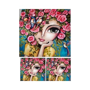 Reispapier für Decoupage A3 | Sticky Reispapier Frau 16.53''X11.69'' Washi & Reispapier Frau Muster für Decoupage PK194