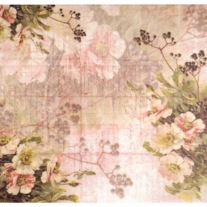 Reispapier Decoupage A3 | Klebriges Maulbeerpapier für Decoupage 16,53''X11,69'' | Blumenmuster für Decoupage PR 2632