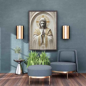 Rice Paper for Decoupage Big Size Options | Canvas for Jesus Prays | Decoupage Paper for Washi & Rice Paper | Jesus Portrait Pattern ISA01