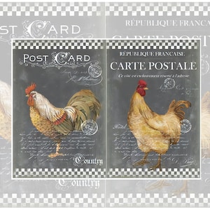 Rice Paper for Decoupage A3 | Mulberry Paper for Decoupage 16.53&#39;&#39;X11.69&#39;&#39; | Cockerel Pattern for Decoupage PK 8179