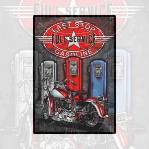 Rice Paper for Decoupage | Big Size Options | Motorcycle Gas Station Design | Mulberry Washi Sheet