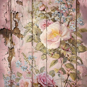 Reispapier Decoupage A3 | Klebriges Maulbeerpapier für Decoupage 16,53''X11,69'' | Blumenmuster für Decoupage PK 2077