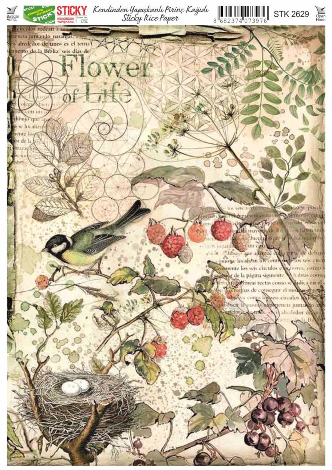 Decoupage Paper for Furniture Rice Paper for Decoupage A3 Size Sticky