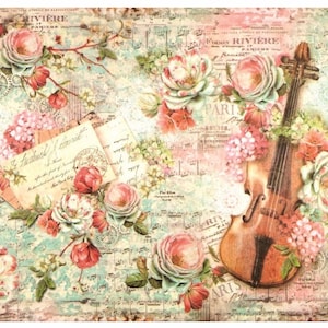 Reispapier Decoupage A3 | Klebriges Maulbeerpapier für Decoupage 16,53''X11,69'' | Blumenmuster für Decoupage PR 2669
