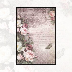 Rice Paper for Decoupage | Big Size Options | Floral Upcycle Furniture Pattern | Mulberry Washi Sheet