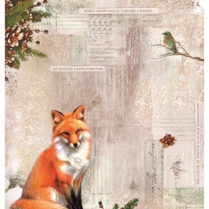 Decoupage Papier für Möbel | Reispapier für Decoupage A3 | Papier für Decoupage | Papier Fuchs Muster für Decoupage PK2662