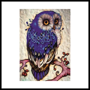 Rice Paper for Decoupage | Big Size Options | Owl Pattern | Self-Adhesive Mulberry Washi Sheet