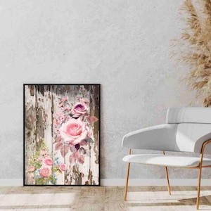 Reispapier Decoupage A3 | Klebriges Maulbeerpapier für Decoupage 16,53''X11,69'' | Blumenmuster für Decoupage PK 2077