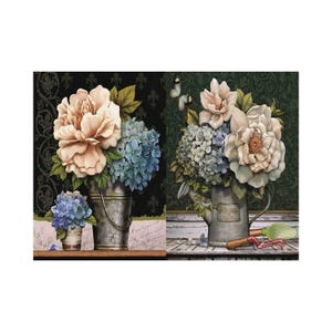 Reispapier Decoupage A3 | Klebriges Maulbeerpapier für Decoupage | Blumenmuster für Decoupage PR 2228