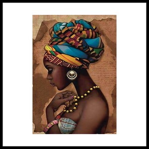 Rice Paper for Decoupage | Big Size Options | Afro Woman Portrait | Furniture Mulberry Washi Sheet