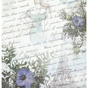 Reispapier Decoupage A3 | Klebriges Maulbeerpapier für Decoupage 16,53''X11,69'' | Blumenmuster für Decoupage PR 2716