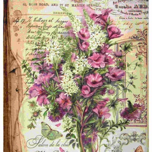 Reispapier Decoupage A3 | Klebriges Maulbeerpapier für Decoupage 16,53''X11,69'' | Blumenmuster für Decoupage PR 2592