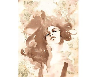 Carta di Riso per Decoupage A3 | Sticky Reispapier Frau 16.53''X11.69'' | Carta di Riso Fantasia Donna per Decoupage PR 2712