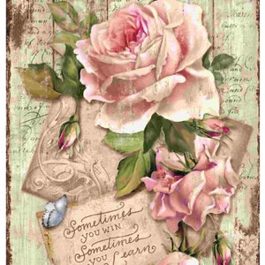 Reispapier Decoupage A3 | Klebriges Maulbeerpapier für Decoupage 16,53''X11,69'' | Blumenmuster für Decoupage PR 2590