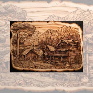 Decoupage Papier für Möbel Große Größenoptionen | Reispapier für Decoupage | Brennholz Muster für Decoupage | Waldhaus Muster | WB15