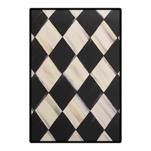 Sticky and Rice Paper for Decoupage | Black & White Plaid Pattern | Big Size Options