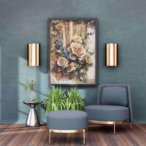 Reispapier Decoupage A3 | Klebriges Maulbeerpapier für Decoupage 16,53''X11,69'' | Blumenmuster für Decoupage PK 2077