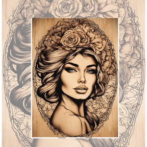 Decoupage Papier für Möbel Große Größenoptionen | Reispapier für Decoupage | Brennholz Muster für Decoupage | Vintage Frauen-Muster WB07
