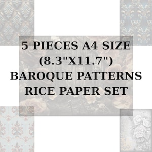 Baroque Rice Paper for Decoupage (A4, Set of 5) ST23