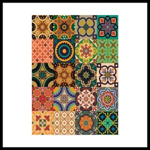 Papel de arroz para decoupage en gran tamaño, opciones adhesivas, papel washi y papel de arroz para decoupage, papel de arroz con diseño de mosaico para decoupage PR 2199
