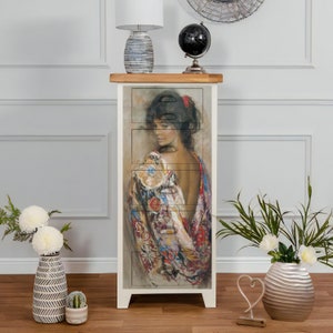 Reispapier für Decoupage 30X66cm | Sticky Reispapier Frau 11.81''X25.98'' Big Size Washi & Rice Paper Woman Muster für Decoupage MET225