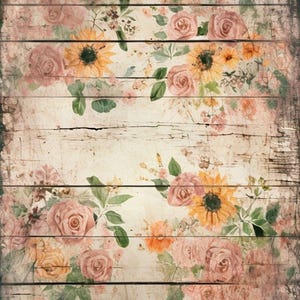 Découpage papier de riz A3 | Papier de mûrier collant pour découpage 16,53''X11,69'' | Motif floral pour le découpage PK 2077