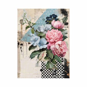 Reispapier für Decoupage – Große Größen verfügbar | Maulbeerpapier für Decoupage | Blumenmuster für Decoupage