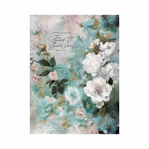 Rijstpapier voor decoupage grote formaten | Moerbeipapier voor decoupage | Bloemenpatroon voor decoupage