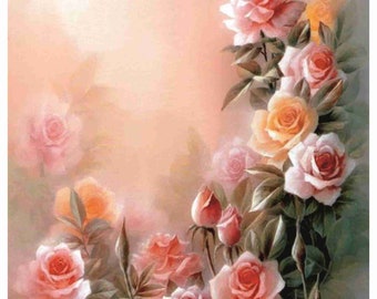 Floral Rice Paper for Decoupage: Self-Adhesive Mulberry Paper