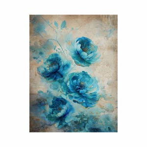 Reispapier für Decoupage – Große Größen verfügbar | Maulbeerpapier für Decoupage | Blumenmuster für Decoupage