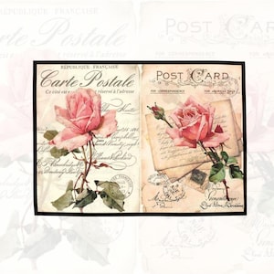 Sticky Rice Paper for Decoupage | Self Adhesive A3 Size | Upcycle Furniture | French Roses Sheet