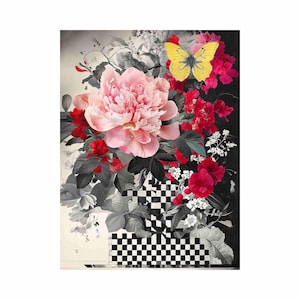 Reispapier für Decoupage – Große Größen verfügbar | Maulbeerpapier für Decoupage | Blumenmuster für Decoupage