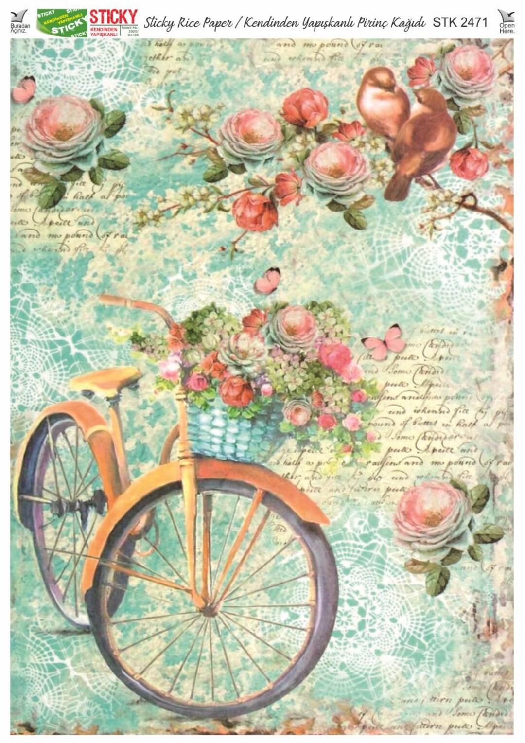 Rice Paper for Decoupage A3 | Sticky Mulberry Paper for Decoupage 16.53 ...