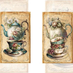 Rice Decoupage Papier A3 Größe, hochwertige klebrige Reispapier, perfekt zum Basteln und Dekorieren, Blumenmuster TEA11