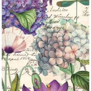 Reispapier Decoupage A3 | Klebriges Maulbeerpapier für Decoupage 16,53''X11,69'' | Blumenmuster für Decoupage PR 2687