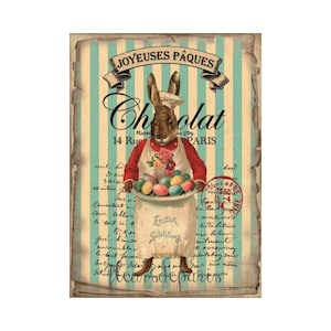 Reis Decoupage Papier, hochwertiges Sticky Rice Papier, Hase Muster für Decoupage Papier, Hase Tier Muster PR2001