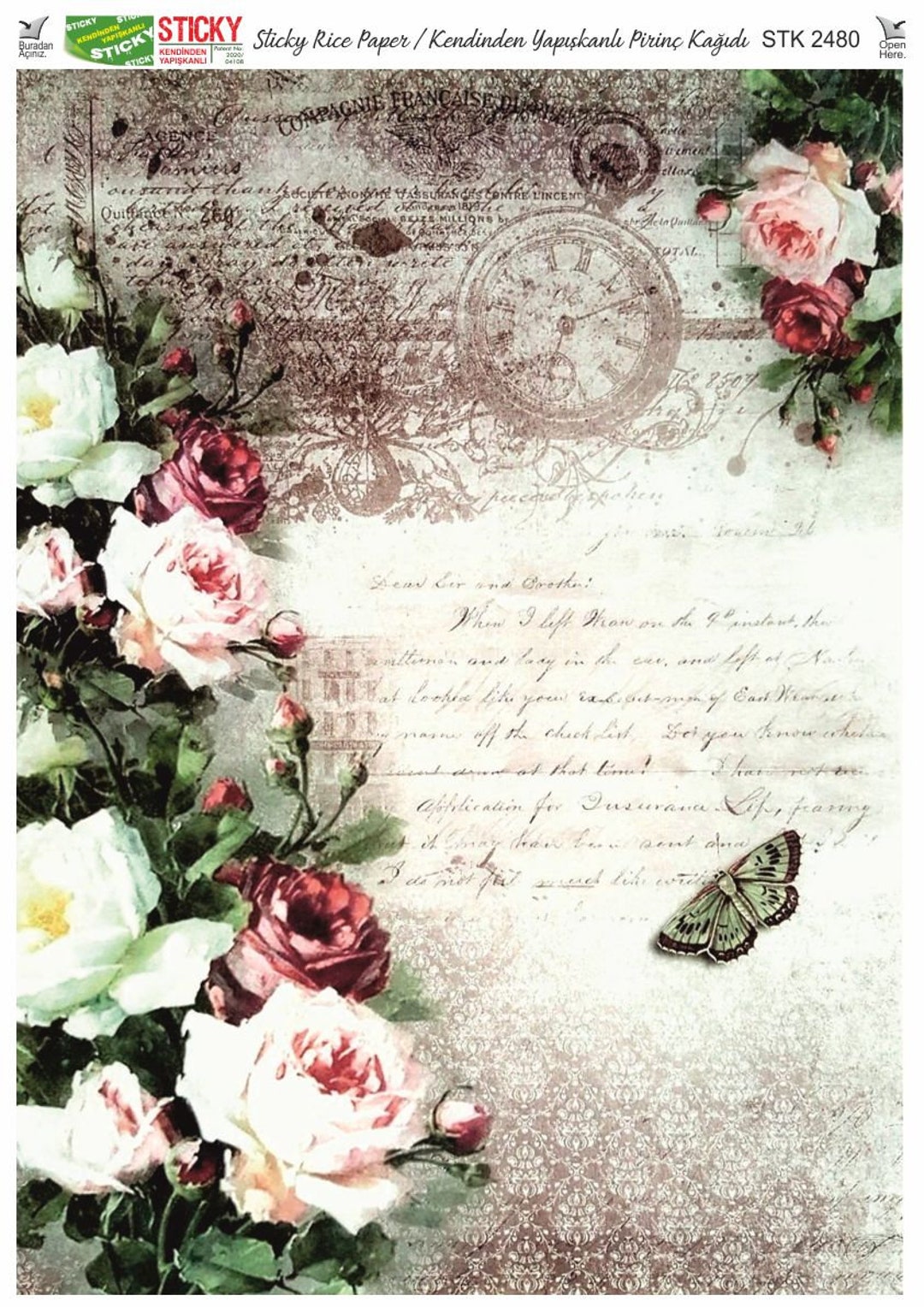 Rice Paper for Decoupage A3 | Sticky Mulberry Paper for Decoupage 16.53 ...