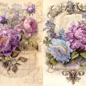Papier pour découpage de riz, format A3, papier de riz collant de haute qualité, parfait pour le bricolage et la décoration intérieure, motif floral MOR13