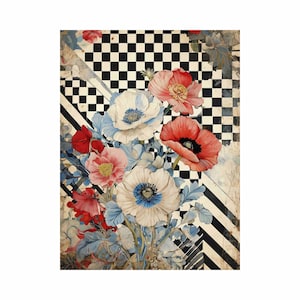 Rijstpapier voor decoupage grote formaten | Moerbeipapier voor decoupage | Bloemenpatroon voor decoupage