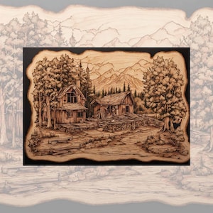 Decoupage Papier für Möbel Große Größenoptionen | Reispapier für Decoupage | Brennholz Muster für Decoupage | Waldhaus Muster | WB12