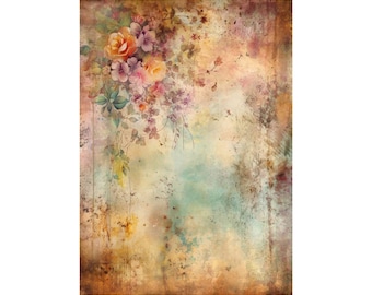 Rice Paper for Decoupage | Big Size Options | Floral Pattern | Mulberry Washi Sheet