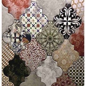 Rijstpapier decoupage opties groot formaat | Sticky washi- en rijstpapier voor decoupage | Rijstpapier met tegelpatroon voor decoupage PR2068