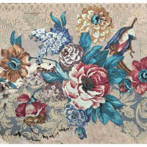 Reispapier Decoupage A3 | Klebriges Maulbeerpapier für Decoupage 16,53''X11,69'' | Blumenmuster für Decoupage PR 2177