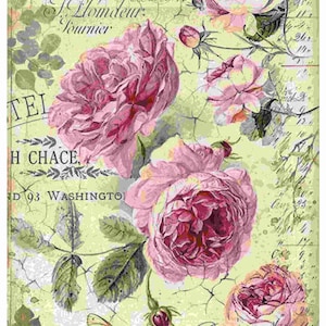Reispapier Decoupage A3 | Klebriges Maulbeerpapier für Decoupage 16,53''X11,69'' | Blumenmuster für Decoupage PR 2591