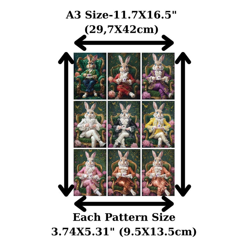 Alice in Wonderland Decoupage Paper | Tea Party Rabbit | 9 Different ...