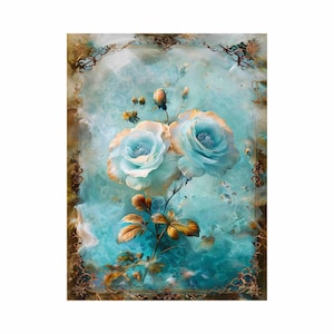 Reispapier für Decoupage – Große Größen verfügbar | Maulbeerpapier für Decoupage | Blumenmuster für Decoupage