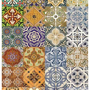 Rice Paper Decoupage A3 | Sticky Washi & Rice Paper for Decoupage 16.53''X11.69'' | Tile Pattern Rice Paper for Decoupage PR2219