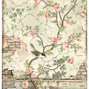 Decoupage Papier für Möbel | Reispapier für Decoupage A3 | Papier für Decoupage | Papier Vogel-Muster für Decoupage PK2714