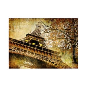 Rijstpapier voor decoupage | Mulberry-papier voor decoupage 15,15''X 11,02'' | Mix media-papier voor decoupage Eiffeltorenpatroon PR 8155